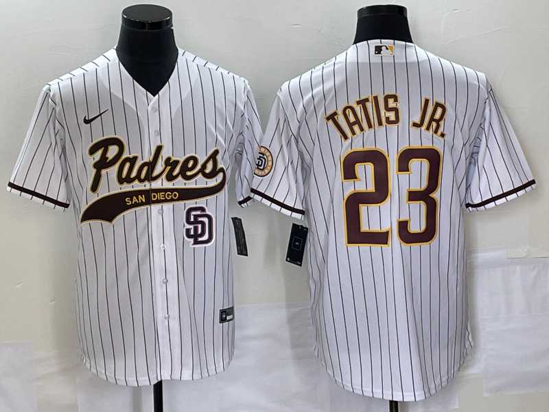 Men%27s San Diego Padres #23 Fernando Tatis Jr White NEW 2023 Cool Base Stitched Jersey->san diego padres->MLB Jersey